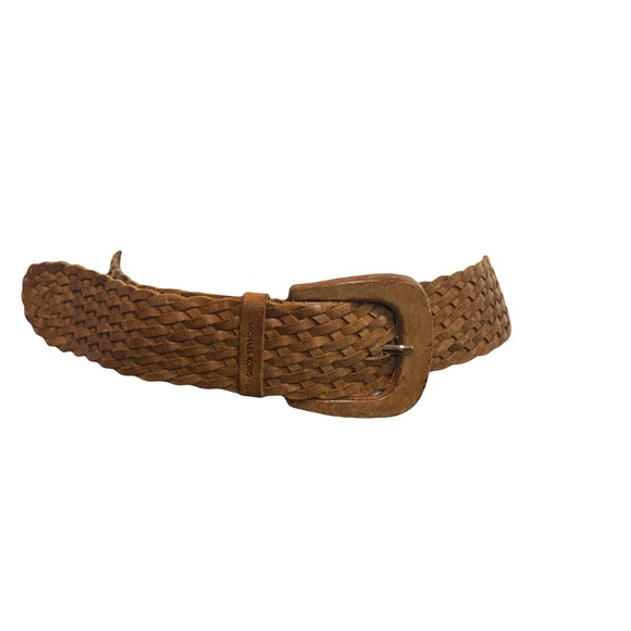 Michael Kors Sued Tan Woven Leather Belt - Picture 1 of 8